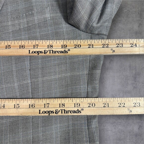 CALVIN KLEIN Men Blazer Sport Coat 2-Button Jacket 42L SILK/WOOL Gray Windowpane - Picture 9 of 10